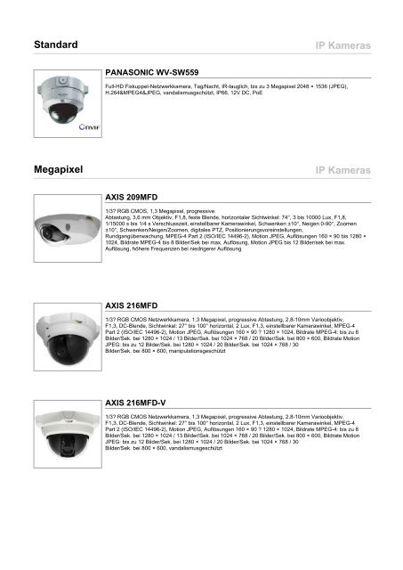 Katalogauszug Dekom IP-Kameras - IGS-Industrielle ...