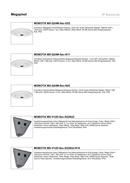 Katalogauszug Dekom IP-Kameras - IGS-Industrielle ...