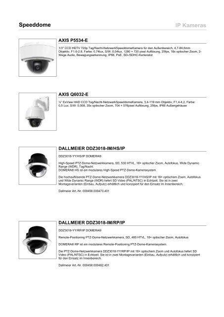 Katalogauszug Dekom IP-Kameras - IGS-Industrielle ...