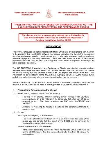 ECDIS Data Presentation and Performance Test for Ships - IHO