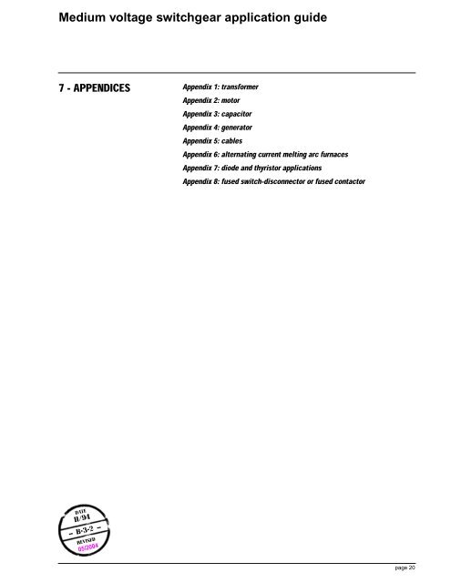 Medium voltage switchgear application guide