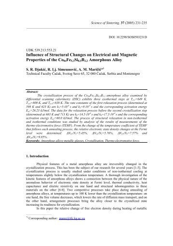 Influence of structural changes on electrical and magnetic properties ...