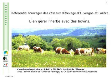 Introduction au rfrentiel fourrager - Chambre d'agriculture du Cantal
