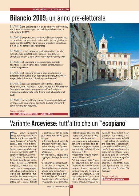 (febbraio 2009) anno 9 numero 1 - Comune di Senigallia