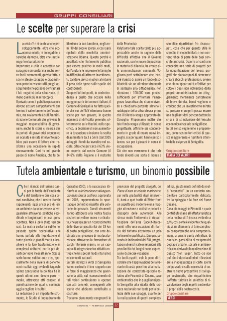 (febbraio 2009) anno 9 numero 1 - Comune di Senigallia