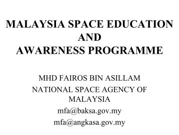 malaysia space education and awareness programme - APRSAF
