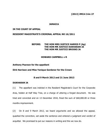 Campbell (Howard) v R.pdf - The Court of Appeal