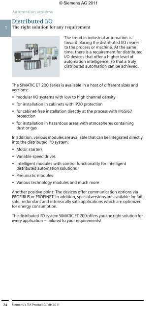 Totally Integrated Automation - Automation Technology - Siemens