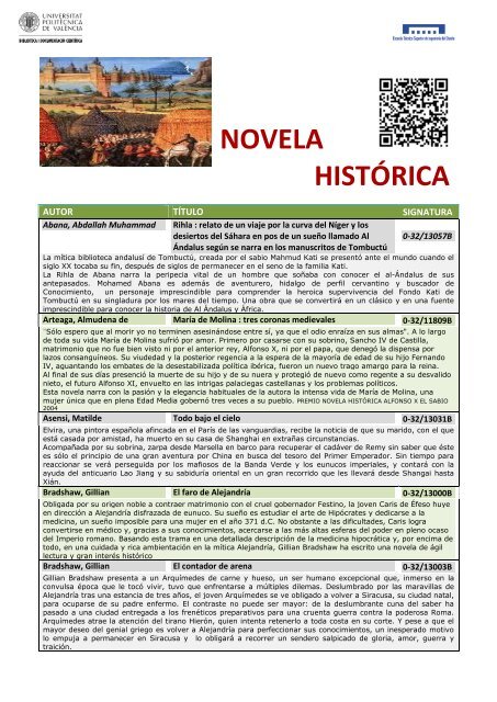 NOVELA HISTÓRICA