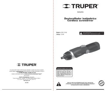 Destornillador inalámbrico Cordless screwdriver - truper