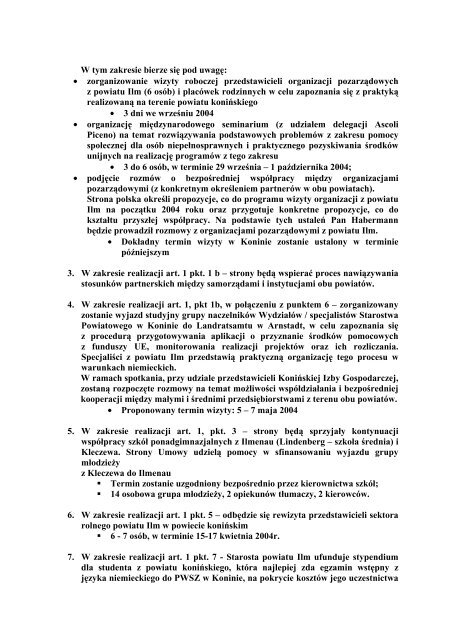 Protokół w sprawie realizacji zadań we współpracy ... - Powiat koniński