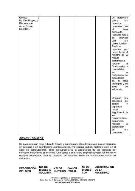 Plan de Manejo PNN Doña Juana - Parques Nacionales de Colombia