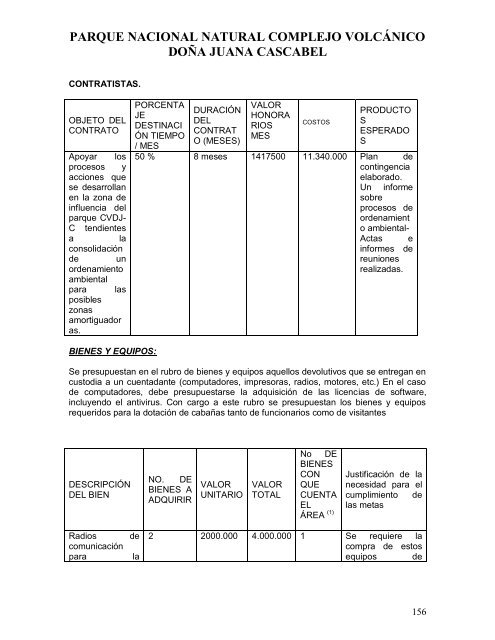 Plan de Manejo PNN Doña Juana - Parques Nacionales de Colombia