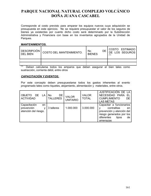 Plan de Manejo PNN Doña Juana - Parques Nacionales de Colombia