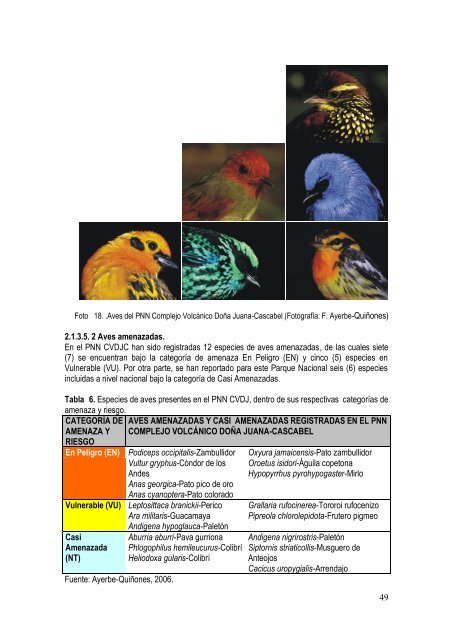 Plan de Manejo PNN Doña Juana - Parques Nacionales de Colombia