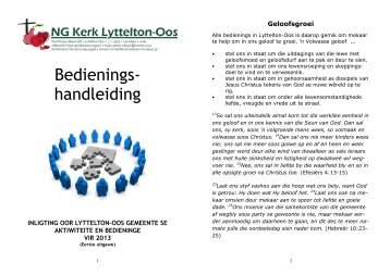 Bedieningshandleiding 2013 - Lyttelton-Oos-gemeente