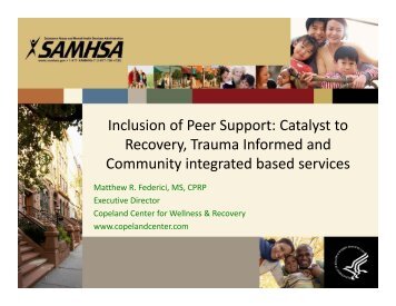 Inclusion of Peer Support - Georgia Mental Health Consumer Network