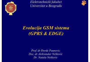 Evolucija GSM sistema (GPRS & EDGE) - Telfor