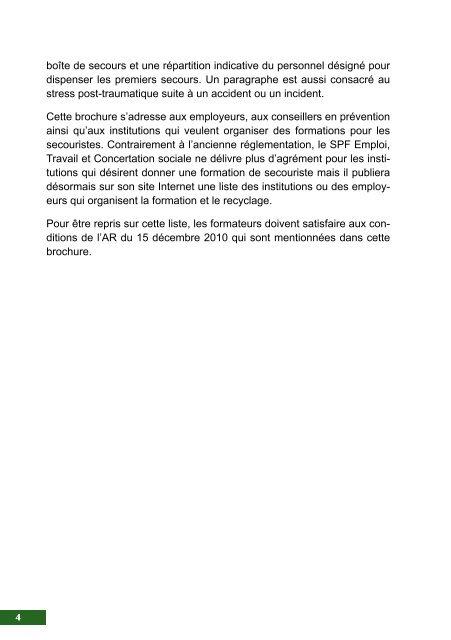 Premiers secours au travail (PDF, 667 KB) - Service public fÃ©dÃ©ral ...
