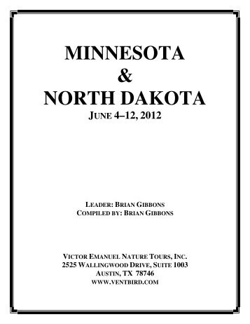Minnesota and North Dakota - Victor Emanuel Nature Tours