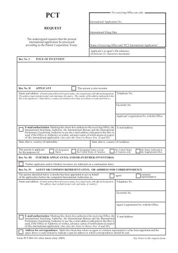 Editable PDF Form PCT/RO/101