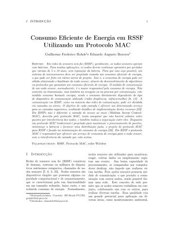 Consumo Eficiente de Energia em RSSF Utilizando um ... - GSE