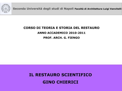 11_restauro chierici - FacoltÃ  di Architettura Luigi Vanvitelli