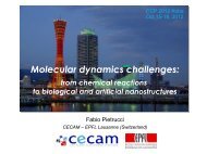 Molecular dynamics challenges: from chemical reactions to ...