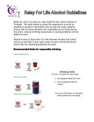 ALCOHOL GUIDELINES FOR - Relay for Life