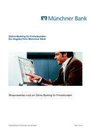 Anleitung zur Business Edition - Münchner Bank eG