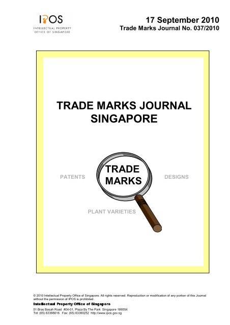 trade marks journal singapore trade marks - Intellect Worldwide ...