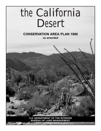 The California Desert Conservation Area Plan 1980 as amended