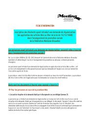 FICHE D'INFORMATION Inscription des Ã©tudiants ayant ... - Meeting