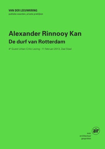 Alexander Rinnooy Kan De durf van Rotterdam - Air