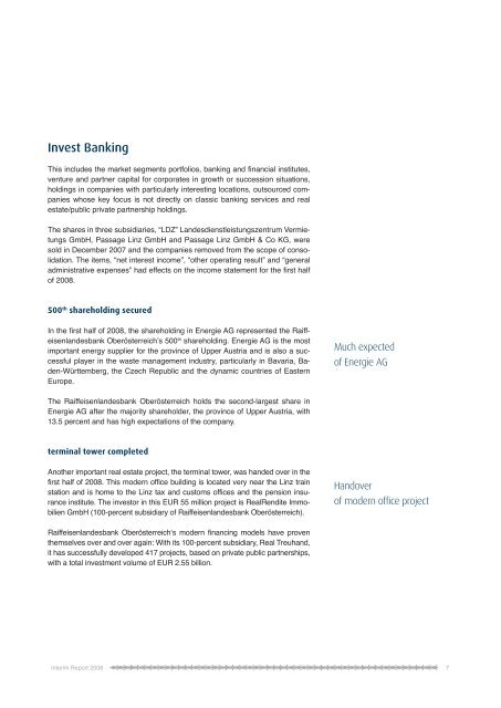 Interim Report 2008 - Raiffeisenlandesbank OberÃ¶sterreich