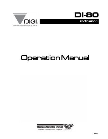Operation Manual - Rice Lake Weighing Systems
