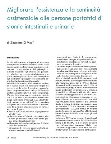 Migliorare l'assistenza e la continuità ... - Collegio IP.AS.VI. di Brescia