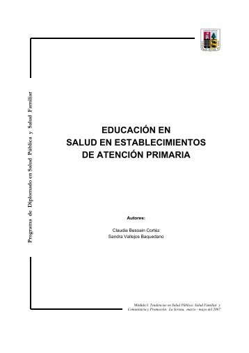 educaciÃ³n en salud en establecimientos de atenciÃ³n primaria