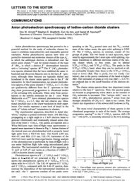 Anion photoelectron spectroscopy of iodine ... - Neumark Group