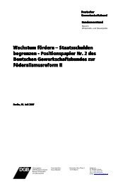 2. Positionspapier des DGB zur Föderalismusreform II