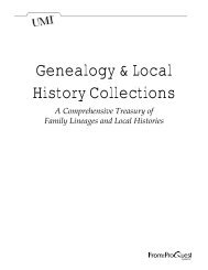 Genealogy & Local History Collections - ProQuest.com