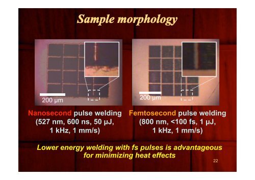 Ultrafast Laser Microwelding using Filamentation - Osaka University