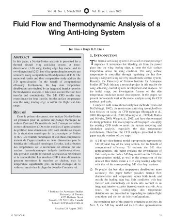 Fluid Flow and Thermodynamic Analysis of a Wing Anti-Icing System