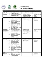 Person Specification Post: Teacher of Art & Design - Chailey School...