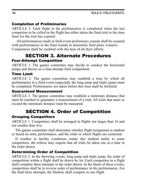 Men's & Women's Track & Field Rules - NAIA