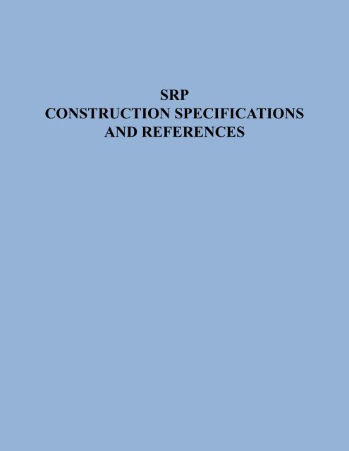 srp construction specifications and references - Salt River Project