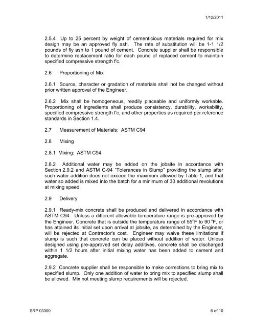 srp construction specifications and references - Salt River Project