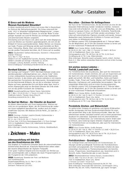 VolkshochschuleIserlohn : Programm Januar bis Juli 2012