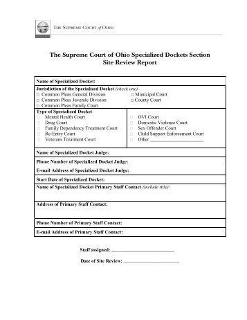 The Supreme Court of Ohio Specialized Dockets Section Site ...