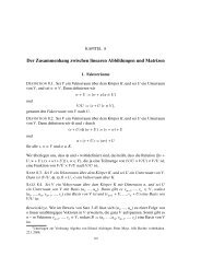 Der Zusammenhang zwischen linearen Abbildungen und Matrizen